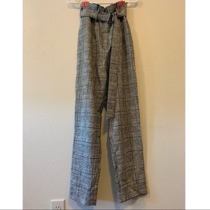 ASOS Wide Leg Pants With Belt in Wales Flannel